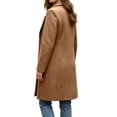 thumbnail image 6 of Tqcoqu Women's Wool Blend Coat Fall Winter Casual Single Breasted Overcoat Mid-Length Notched Lapel Coat, 6 of 10