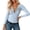 Blue, variant on Long Sleeve T Shirt With Heart Shaped Metal Chain Detail Elegant Solid Color Casual Top For Women Casual Short Sleeve