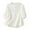 White1, variant on Diufon Women's Cotton Linen Shirts Summer Casual Vintage Embroidered 3/4 Sleeve Button Down Crewneck Tops