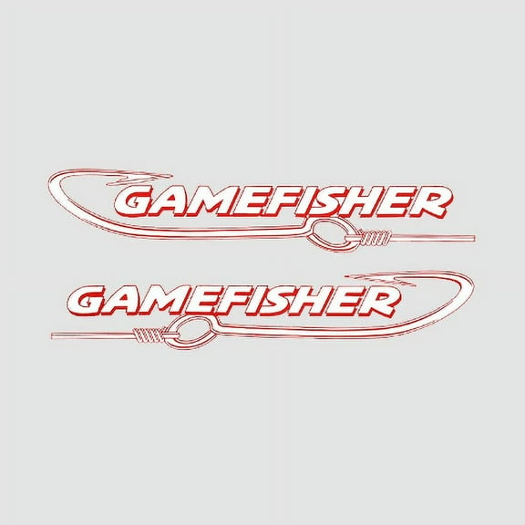 Sears Gamefisher Boat Decals  | Red  22 1/2 Inch (Set)
