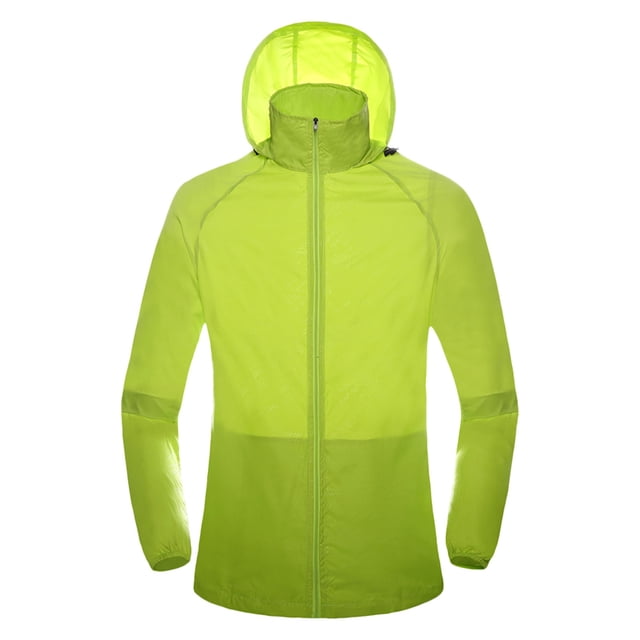 WEIYLL Womens Fleece Jackets Windproof Ultra-Light Rainproof Windbreaker Green Fall Clothing Size S