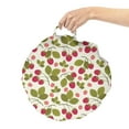 thumbnail image 2 of Berries Round Floor Cushion with Handle, Botanical Demonstration of Raspberries and Leaves, Decorative Pillow for Living Room & Dorms, 18" Round, Pink Fawn, by Ambesonne, 2 of 4