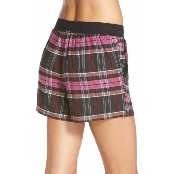 Women's DKNY Sleep Shorts Plaid Size Large - Black