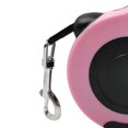 thumbnail image 4 of Correa retráctil para mascotas Control de botón Mango ergonómico Cinturón seguro para caminar para perros para gato Conejo 16.4 pies Rosa, 4 of 10