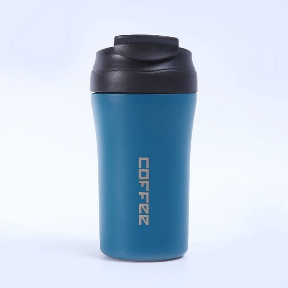 Termo creativo de doble capa de acero inoxidable 304, taza de café fría con aislamiento comercial, taza doble para beber con pajita