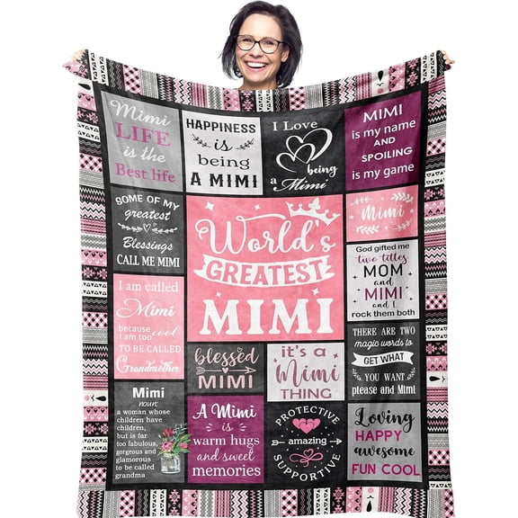 Mimi Gifts for Grandma, Birthday Gifts for Mimi, Grandma Bday Gift, Grandmother Gift Ideas, Best Mimi Ever Gift Soft Throw Blanket 60 x 50