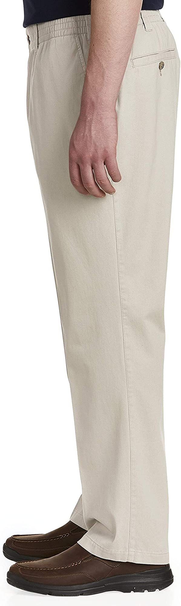 Harbor Bay by DXL Big and Tall Big and Tall Elastic-Waist Twill Pants 