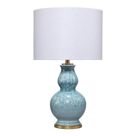 Eden Home Traditional Ceramic Table Lamp in Blue Reactive Glaze