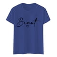 thumbnail image 4 of Womens Athletic Tops Women's Casual Fashion Shirt Women Blank Women Short Shirt Long Sleeve Tee for Long Sleeve Space Violet Womens Short T T Blue S, 4 of 4