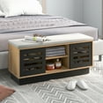 thumbnail image 5 of Costway Shoe Storage Bench with Cushion Shoe Storage Organizer Shoe Rack Entryway Natural, 5 of 10