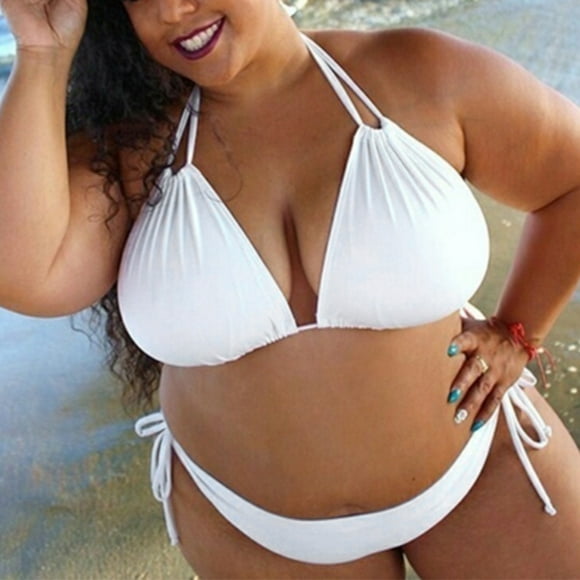 SuoKom High Waisted Bikini Womens Solid Push Up Padded Plus Size Bikini Set Swimsuit Bathing Suit Swimwear Womens Bikini On Clearance