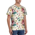 thumbnail image 2 of Vsdgher Bird Butterfly Rose Print Men's Dry Fit Mesh Athletic Shirts Moisture Wicking Tennis T-Shirt Tops, 2 of 9
