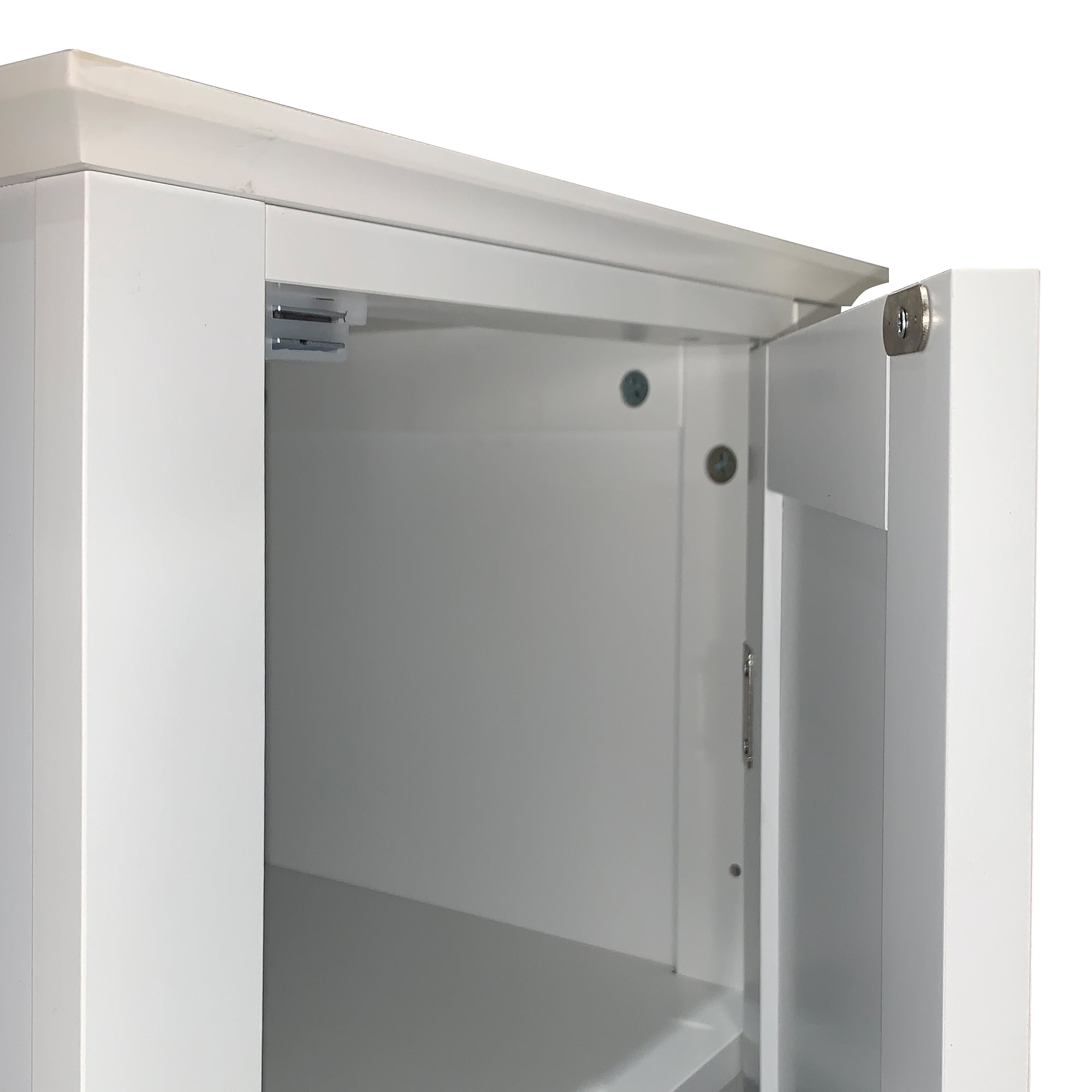 Leumius Bathroom Storage Cabinet,63" Tall Narrow Wooden Freestanding Bath Cabinet with 2 Doors 5 Tier Shelves for Bathroom,Kitchen,Living Room,White