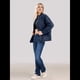 thumbnail image 5 of Chaquetas Acolchadas para Mujer, Informales, de Cuello Alto, Larga, Abrigos de Invierno Extragrandes con Cremallera Azul Marino M, 5 of 7