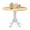 White&Natural, variant on Costway Rustic Dining Table Wooden Dining Table with Round Tabletop & Curved Trestle Legs Natural