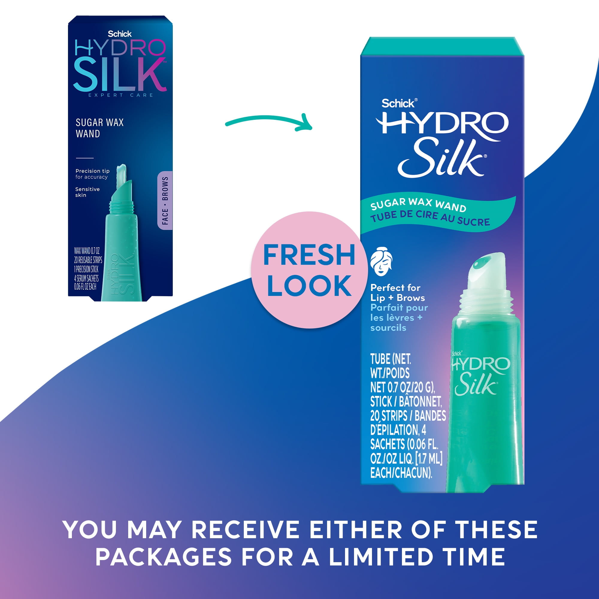 Schick Hydro Silk Sugar Wax Wand Kit, Includes 1 Wax Wand, 20