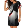 thumbnail image 2 of Rateoe A Bloody Knife In His Hand Print Women’s Nightdress – Cozy Cotton Short-sleeved Sleep Shirt, Loose-Fit Sleepwear, Perfect for Relaxing and Sleeping, 2 of 6
