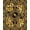 Black Gold, Pattern 1, variant on Design&I 8'x10' Washable Area Rug Sleek Flatweave Pet Friendly Record Vintage Note Mosaic Retro Disc Center Soundwave Music Vinyl Cd Playful for King Size Bedroom, Under Bed