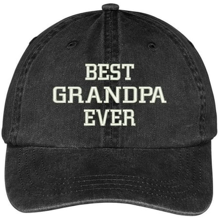 Trendy Apparel Shop Best Grandpa Ever Embroidered Pigment Dyed Low Profile Cotton