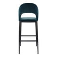 thumbnail image 4 of MOE'S Home Tabouret de Bar ROGER en Velours Bleu Sarcelle, 4 of 5
