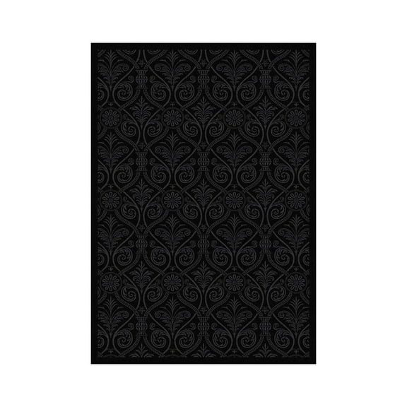 Damascus 3'10" x 5'4" Area Rug In Color Black