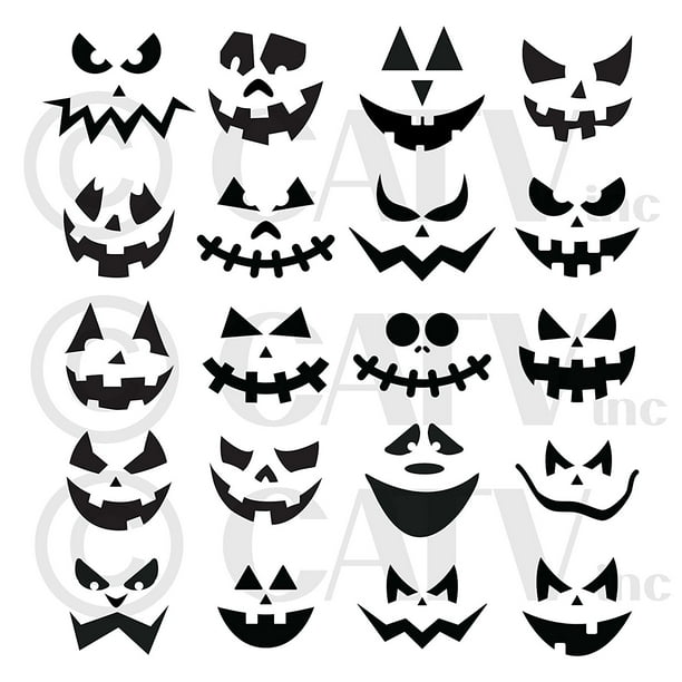 Halloween pumpkin face carving vinyl decorating kit
