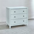 thumbnail image 3 of BIKAHOME Commode Rustique en Bois avec 3 Tiroirs et Blanc, 3 of 7