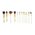 thumbnail image 1 of Unique Bargains 12 Pcs Bucket Makeup Brush Set for Bathroom Gold Tone Plastic Handle Nylon Hair, 1 of 5