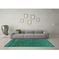 thumbnail image 3 of Ahgly Company Indoor Round Abstract Turquoise Blue Modern Area Rugs, 5' Round, 3 of 4