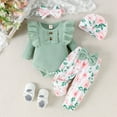 thumbnail image 2 of MEZZALL Newborn Baby Boy Girl Outfits Long Sleeve Printing Print Pants Hat Headband 4Pcs Set Fall Clothes Set, 2 of 9