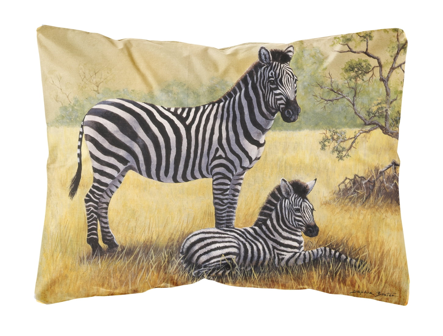 Zebras by Daphne Baxter Fabric Decorative Pillow