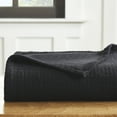 thumbnail image 3 of BNM Waffle Weave Honeycomb Knit Cotton Blanket, Full/ Queen, Black, 3 of 6
