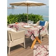 thumbnail image 5 of Outdoor Tablecloth with Umbrella Hole for Patio/Picnic/Party/Camping, Spring Flowers Waterproof Table Cloth Rectangle Table Cover Washable, Country Pink Peach Blossoms Botanical Floral (60"x 84"), 5 of 8