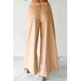thumbnail image 2 of Women's Khaki Polka Dot Wide Leg Pants – Casual Drawstring Trousers for Daily Wear, XL, 2 of 7