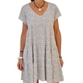 thumbnail image 2 of Sonducket Vestido de manga corta con cuello en V y volantes estampados para mujer Vestidos Blanco XXL, 2 of 4
