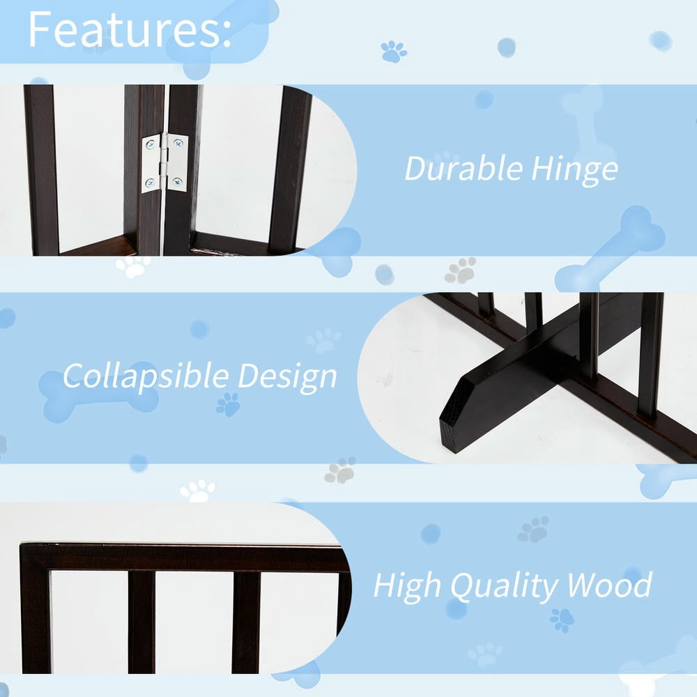 YYAo Dog Gate, Pet Gate Indoor Dog Fences,The Wooden Dog Fence Walnut