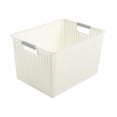 thumbnail image 1 of Yuarrent Caja de plástico duradera - Organizador de almacenamiento apilable para habitación o dormitorio Ahorre espacio cuando no esté en la Almacenamiento y organización del hogar blanco L, 1 of 6