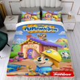 thumbnail image 4 of Pupconstrucción Conjunto de sábanas temático, trío de piezas, cómodo y amigable con la piel, diseño único, regalo de decoración para el hogar para familiares, amigos y fans,140cm *210cm, 4 of 6