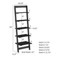 thumbnail image 2 of Lavish Home 5-Tier Slatted Wood Leaning Ladder Shelf for Narrow Storage, Wooden Bookcase for Living Room, Bathroom, Kitchen, Office or Bedroom, Black Finish, 2 of 6
