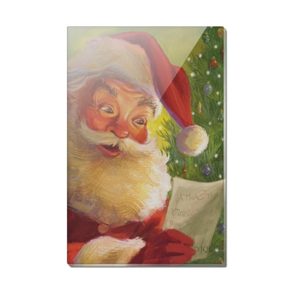Christmas Holiday Note Left for Santa Rectangle Acrylic Fridge Refrigerator Magnet