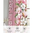 thumbnail image 6 of Pink Orchid Flowers Sheer Curtains 45 Inch Length 2 Panels Set for Living Room/Bedroom, Vintage Floral Leaves Plants Spring Kitchen Curtains Grommet Semi-Sheer Curtains Window Treatments 42"x45"x2, 6 of 7