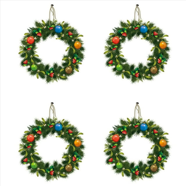 4X Guirnalda Navideña Etiquetas Engomadas de Pared Ventana Vidrio Festival CalcomaníAs Murales de Santa Año Decoraciones Navideñas para Etiquetas Engomadas A
