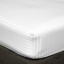 Fitted Sheets, 500-TC Egyptian Cotton, King (76" x 80") Size Fitted Sheet, 1-PC Fitted Sheet Only, King Size Size Fits 16-18" Deep Pocket Sheets, White Stripe