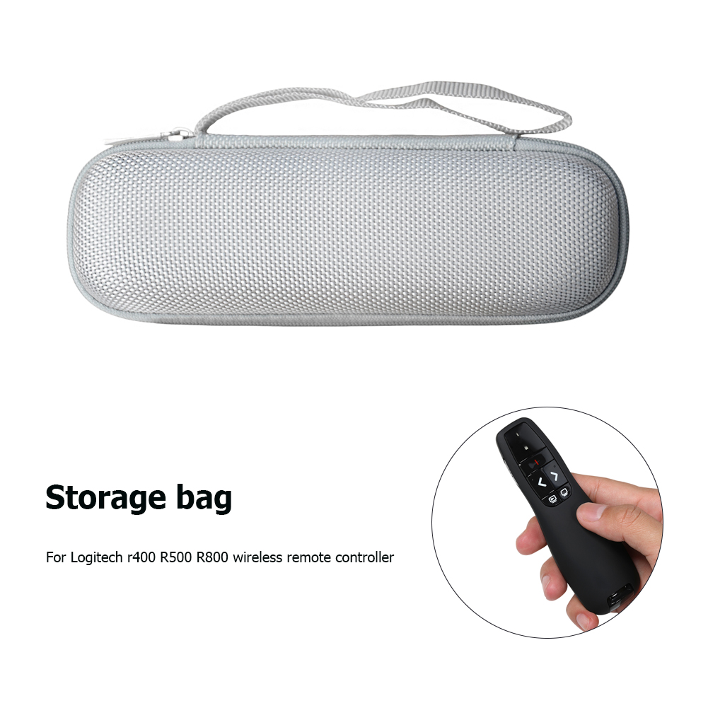 Hard Carrying Case For Logitech Presenter R800/R500/R400 - Portable Storage Box With Mesh Pocket (Blue)