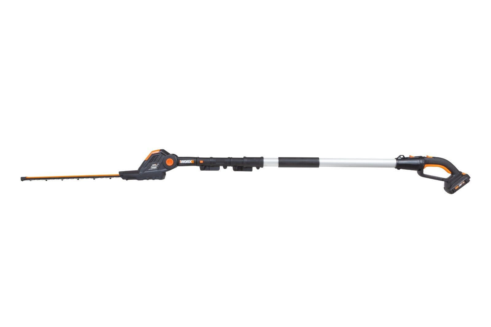 Restored Worx WG252 20" - 20V Pole Hedge Trimmer with 13' Reach, 10-Position Head, Rotating Handle (Refurbished)