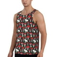 thumbnail image 2 of Fotbe Red Mushrooms Pattern Men's Quick Dry Workout Tank Top Gym Muscle Tee Fitness Bodybuilding Sleeveless T Shirt Breathable Workout Shirt-Large, 2 of 9
