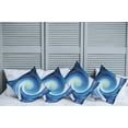 thumbnail image 2 of Ambesonne Abstract Throw Pillow Cover 4 Pack, Surfer Wavy Sun, 18", Blue White and Yellow, 2 of 7