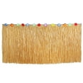 thumbnail image 4 of SPRING PARK Grass Table Skirt Table Skirt Raffia Style Fringe Party Decoration for Tropical Hawaii or Themed Birthday Graduation or Costume Party Hawaiian Table Skirt, 4 of 6
