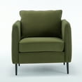 thumbnail image 4 of Accent Chair for Living Room, Velvet Comfy Single Sofa Chair Mid-Century Modern Armchair with 1 Pillow and Metal Legs for Bedroom Office Reading,Green, 4 of 5
