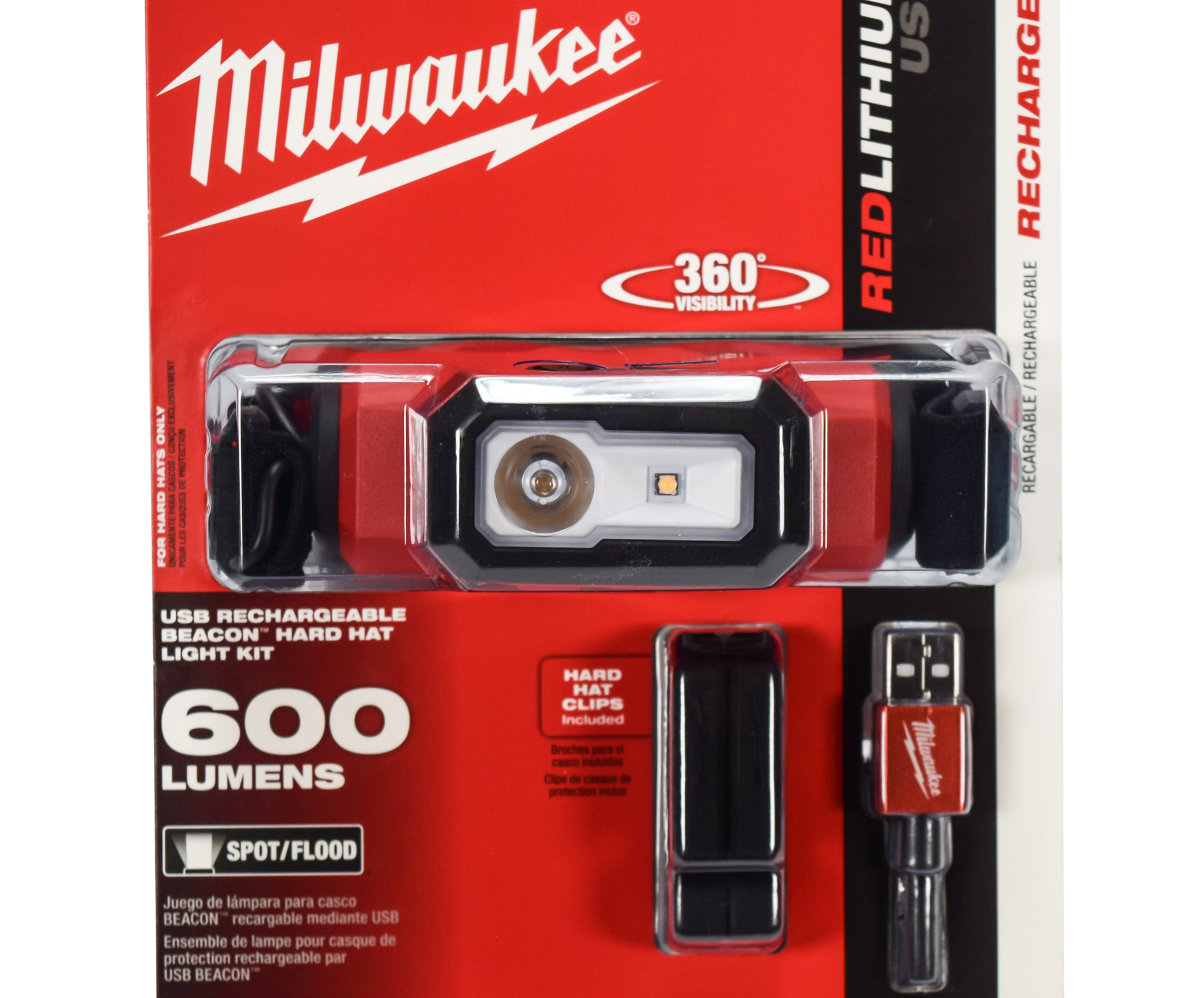 Milwaukee 600 Lm LED USB Rechargeable 360° Visibility Hard Hat Headlamp  2116-21